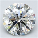 Natural Diamond 2.50 Carats, Round with Excellent Cut, J Color, SI1 Clarity and Certified by GIA