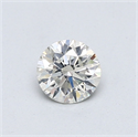 Natural Diamond 0.50 Carats, Round with Excellent Cut, J Color, SI2 Clarity and Certified by GIA