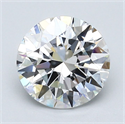 Natural Diamond 1.90 Carats, Round with Excellent Cut, E Color, VVS1 Clarity and Certified by GIA