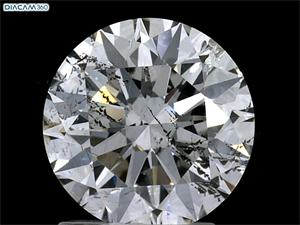 Picture of Natural Diamond 2.06 Carats, Round with Excellent Cut, E Color, I1 Clarity and Certified by GIA