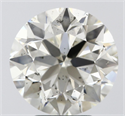 Natural Diamond 4.56 Carats, Round with Excellent Cut, K Color, SI1 Clarity and Certified by IGI