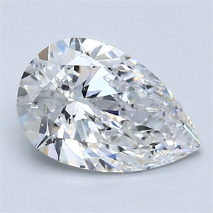 Picture of Natural Diamond 1.21 Carats, Pear with  Cut, D Color, VS2 Clarity and Certified by GIA