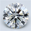 Natural Diamond 3.01 Carats, Round with Excellent Cut, H Color, VS1 Clarity and Certified by GIA