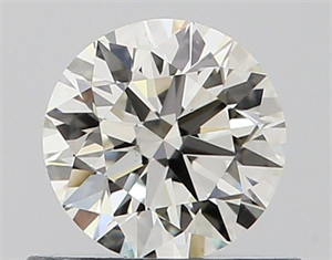 Picture of Natural Diamond 0.53 Carats, Round with Excellent Cut, J Color, VS2 Clarity and Certified by GIA