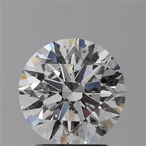 Picture of Natural Diamond 2.07 Carats, Round with Excellent Cut, D Color, SI1 Clarity and Certified by GIA