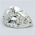 Natural Diamond 2.51 Carats, Pear with  Cut, I Color, SI1 Clarity and Certified by GIA