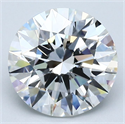 Natural Diamond 2.51 Carats, Round with Excellent Cut, F Color, VVS2 Clarity and Certified by GIA