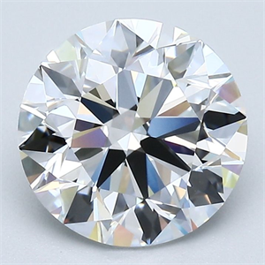 Picture of Natural Diamond 2.51 Carats, Round with Excellent Cut, E Color, VVS2 Clarity and Certified by GIA