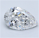 Natural Diamond 1.20 Carats, Pear with  Cut, D Color, SI1 Clarity and Certified by GIA