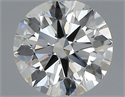 Natural Diamond 0.53 Carats, Round with Excellent Cut, I Color, SI1 Clarity and Certified by GIA