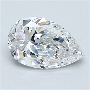 Picture of Natural Diamond 1.30 Carats, Pear with  Cut, E Color, VVS1 Clarity and Certified by GIA