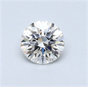 Natural Diamond 0.43 Carats, Round with Excellent Cut, H Color, SI1 Clarity and Certified by GIA