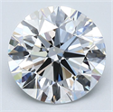 Natural Diamond 2.50 Carats, Round with Excellent Cut, E Color, VS1 Clarity and Certified by GIA