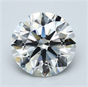 Natural Diamond 2.11 Carats, Round with Excellent Cut, G Color, VS2 Clarity and Certified by GIA