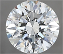 Natural Diamond 2.10 Carats, Round with Excellent Cut, H Color, VS2 Clarity and Certified by IGI