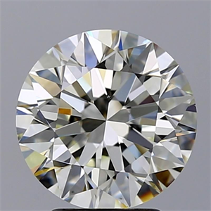 Picture of Natural Diamond 3.02 Carats, Round with Excellent Cut, K Color, VS1 Clarity and Certified by GIA