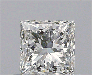 0.51 Carats, Princess H Color, SI1 Clarity and Certified by GIA
