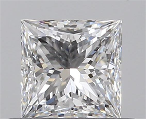 0.50 Carats, Princess D Color, SI1 Clarity and Certified by GIA