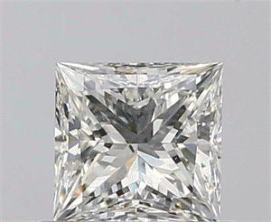 0.55 Carats, Princess I Color, SI1 Clarity and Certified by GIA