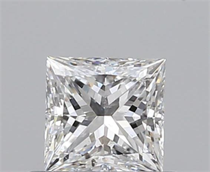 0.50 Carats, Princess D Color, SI1 Clarity and Certified by GIA