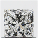 0.51 Carats, Princess F Color, VS1 Clarity and Certified by GIA