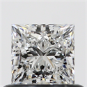 0.55 Carats, Princess E Color, VS2 Clarity and Certified by GIA