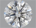 1.70 Carats, Round with Excellent Cut, F Color, VVS2 Clarity and Certified by GIA