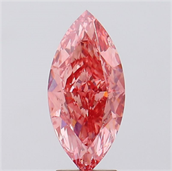 Picture of Lab Created Diamond 4.14 Carats, Marquise with  Cut, Fancy Vivid Pink Color, VS1 Clarity and Certified by IGI