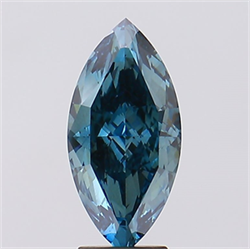 Picture of Lab Created Diamond 4.00 Carats, Marquise with  Cut, Fancy Vivid Blue Color, VS1 Clarity and Certified by IGI