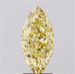 Picture of Lab Created Diamond 2.43 Carats, Marquise with  Cut, Fancy Intense Yellow Color, VS1 Clarity and Certified by IGI