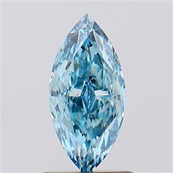 Picture of Lab Created Diamond 1.01 Carats, Marquise with  Cut, Fancy Vivid Blue Color, VS2 Clarity and Certified by IGI