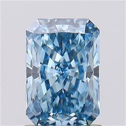 Picture of Lab Created Diamond 1.14 Carats, Radiant with  Cut, Fancy Vivid Blue Color, VS2 Clarity and Certified by IGI