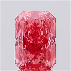 Picture of Lab Created Diamond 1.56 Carats, Radiant with  Cut, Fancy Vivid Pink Color, VS2 Clarity and Certified by IGI