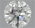 3.60 Carats, Round with Excellent Cut, K Color, SI2 Clarity and Certified by GIA