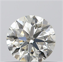 0.42 Carats, Round with Excellent Cut, K Color, SI2 Clarity and Certified by GIA