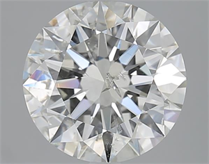 Picture of 3.01 Carats, Round with Excellent Cut, J Color, I1 Clarity and Certified by GIA