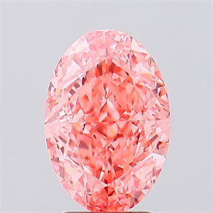 Picture of Lab Created Diamond 2.36 Carats, Oval with  Cut, Fancy Vivid Pink Color, VS1 Clarity and Certified by IGI