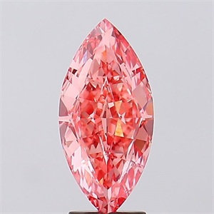 Picture of Lab Created Diamond 3.93 Carats, Marquise with  Cut, Fancy Vivid Pink Color, VVS2 Clarity and Certified by IGI