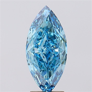 Picture of Lab Created Diamond 3.50 Carats, Marquise with  Cut, Fancy Vivid Blue Color, VS1 Clarity and Certified by IGI