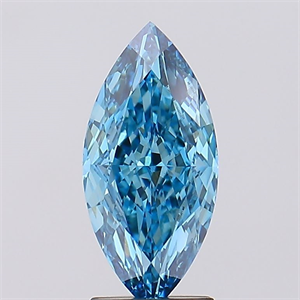 Picture of Lab Created Diamond 2.40 Carats, Marquise with  Cut, Fancy Vivid Blue Color, VVS2 Clarity and Certified by IGI