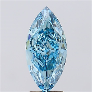 Picture of Lab Created Diamond 3.06 Carats, Marquise with  Cut, Fancy Vivid Blue Color, VVS1 Clarity and Certified by IGI