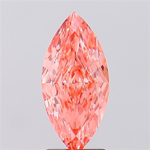 Picture of Lab Created Diamond 2.53 Carats, Marquise with  Cut, Fancy Vivid Pink Color, VVS2 Clarity and Certified by IGI