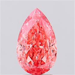 Picture of Lab Created Diamond 2.52 Carats, Pear with  Cut, Fancy Vivid Pink Color, VS1 Clarity and Certified by IGI