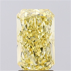 Picture of Lab Created Diamond 2.34 Carats, Radiant with  Cut, Fancy Vivid Yellow Color, VS1 Clarity and Certified by IGI