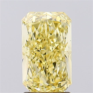 Picture of Lab Created Diamond 2.34 Carats, Radiant with  Cut, Fancy Vivid Yellow Color, VS1 Clarity and Certified by IGI