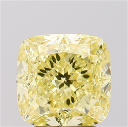 Picture of Lab Created Diamond 3.43 Carats, SQUARE CUSHION with  Cut, Fancy Vivid Yellow Color, VS1 Clarity and Certified by IGI