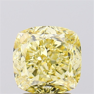 Picture of Lab Created Diamond 2.52 Carats, SQUARE CUSHION with  Cut, Fancy Intense Yellow Color, VS1 Clarity and Certified by IGI