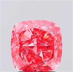 Picture of Lab Created Diamond 2.50 Carats, SQUARE CUSHION with  Cut, Fancy Vivid Pink Color, VVS2 Clarity and Certified by IGI