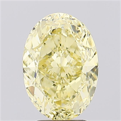 Picture of Lab Created Diamond 3.09 Carats, Oval with  Cut, Fancy Intense Yellow Color, VVS2 Clarity and Certified by IGI