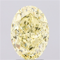 Picture of Lab Created Diamond 3.15 Carats, Oval with  Cut, Fancy Intense Yellow Color, VS1 Clarity and Certified by IGI